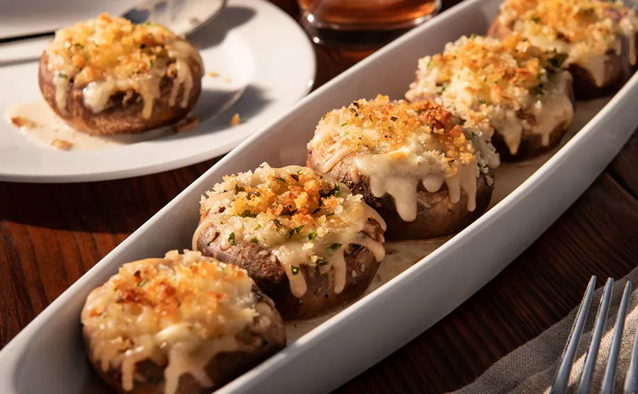 Longhorn menu of White Cheddar Stuffed Mushrooms with image and price 